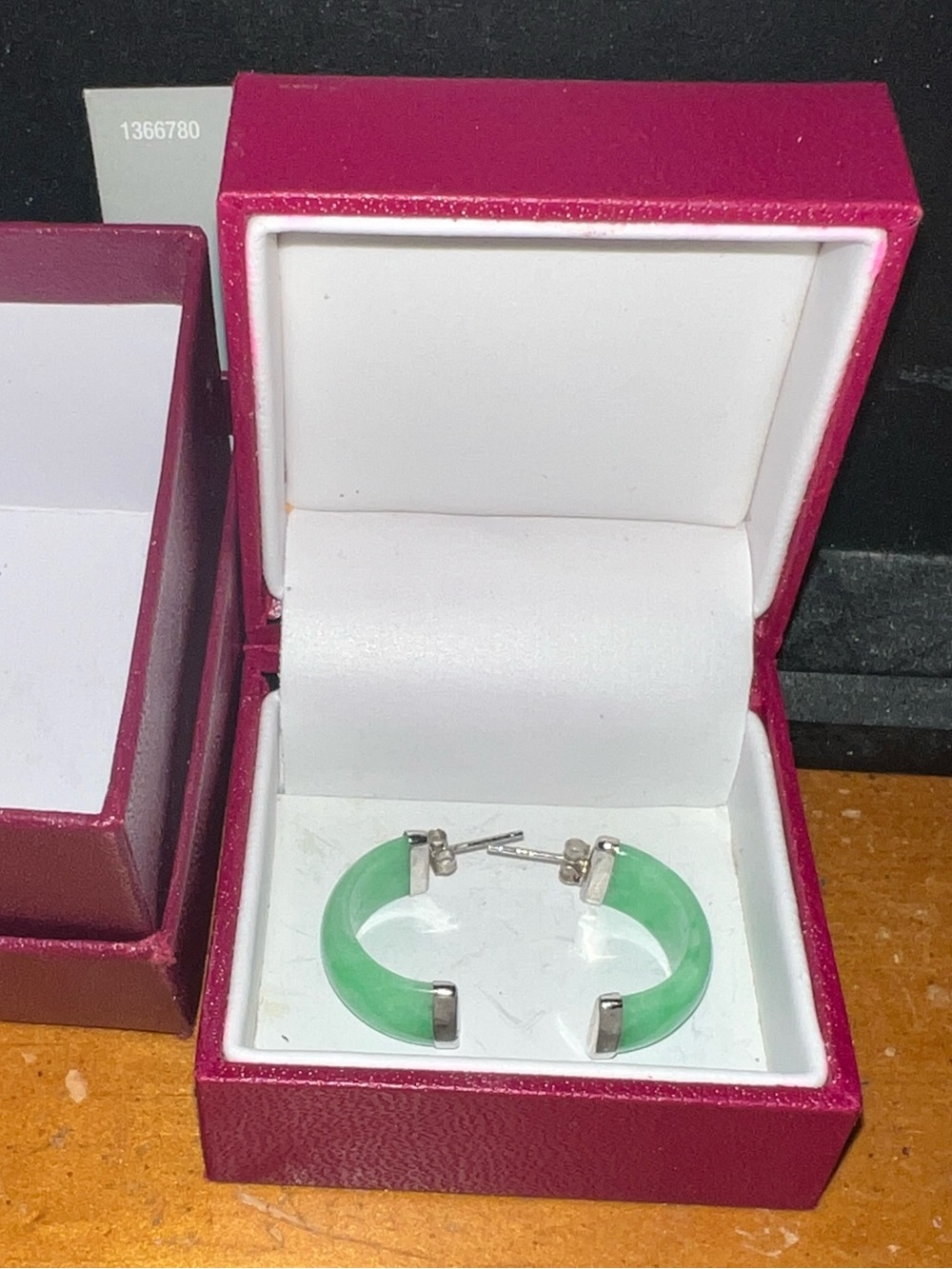 Green Jade Hoop Stud Earrings - Elegant Women's Jewelry